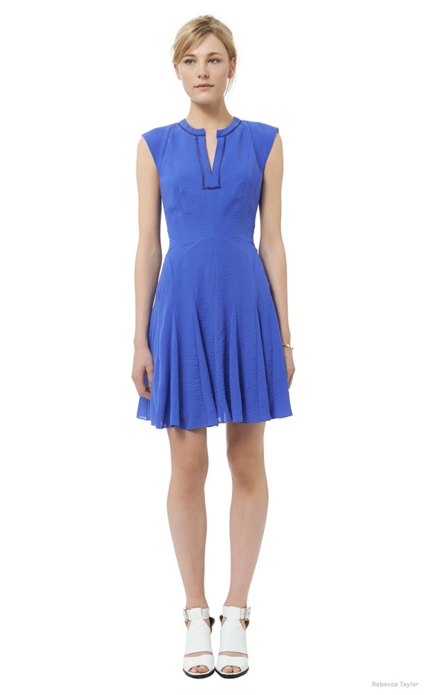 Crepe Godet Dress available at Rebecca Taylor for $195.00