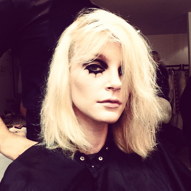 Jessica Stam on set for LOVE Magazine