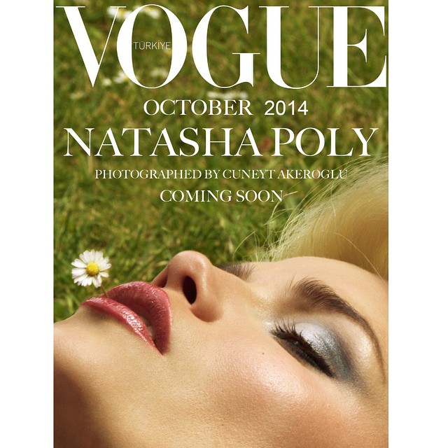 Natasha Poly by Cuneyt Akerglou for Vogue Turkey. Photo: Photographer's Instagram
