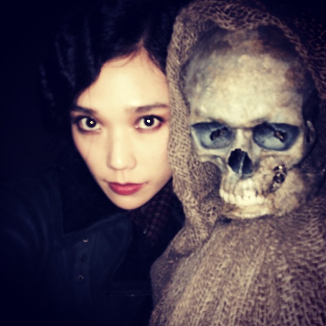 Tao Okamoto gets spooky on the set of Hannibal
