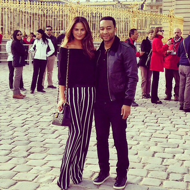 Chrissy Teigen and husband John Legend at Versaiiles