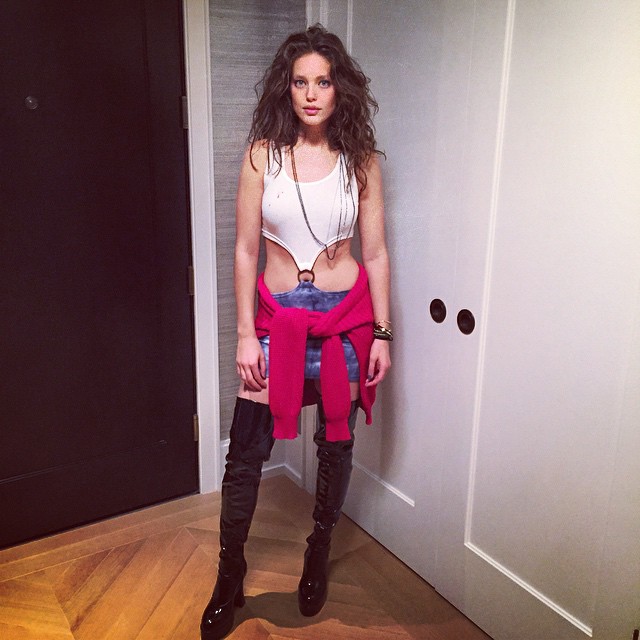 Emily DiDonato dressed as Julia Roberts in "Pretty Woman"