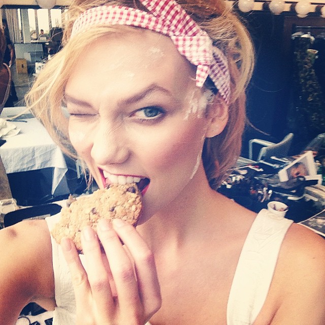 Karlie Kloss shares an image after baking