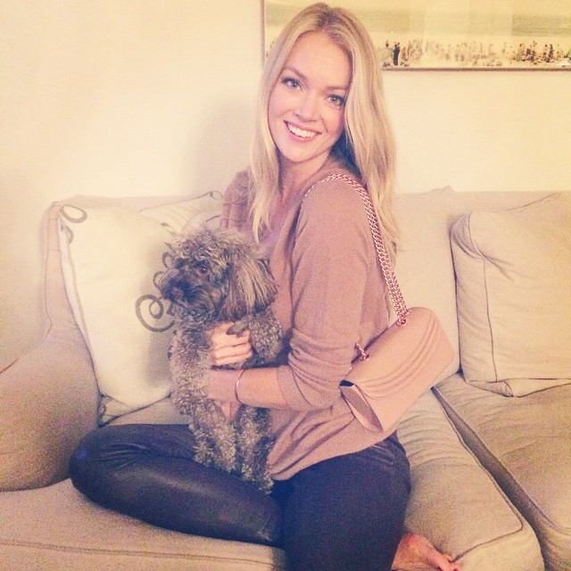 Lindsay Ellingson with her dog