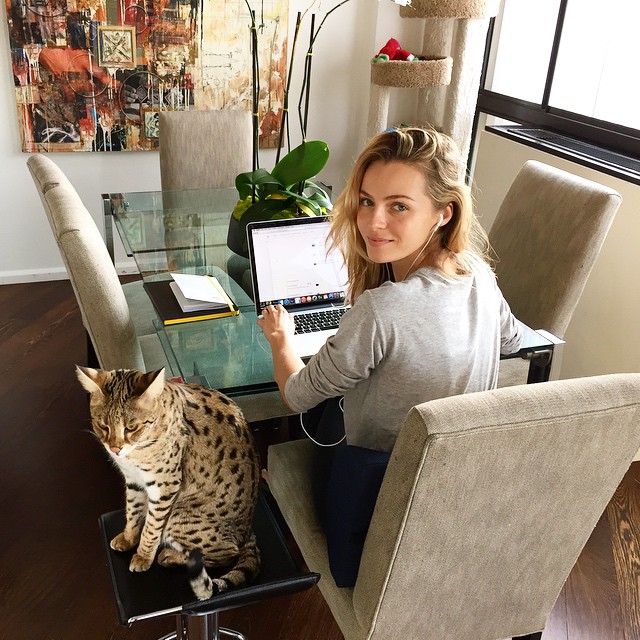 Valentina Zelyaeva on the laptop
