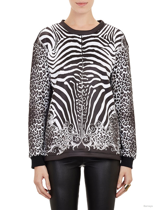 Balmain Animal-Pint Neoprene Sweatshirt available at Barneys for $429