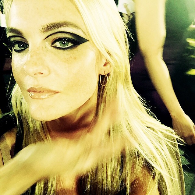 Caroline Trentini shares a selfie backstage at Versace couture