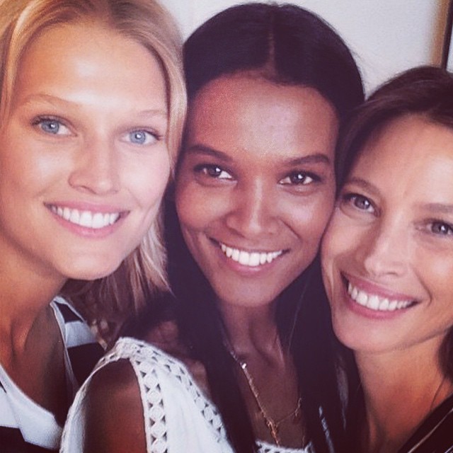 Toni Garrn, Liya Kebede and Christy Turlington look to be having a good time