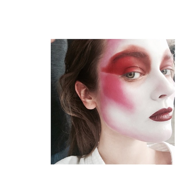 Jac Jagaciak wears a dramatic makeup look