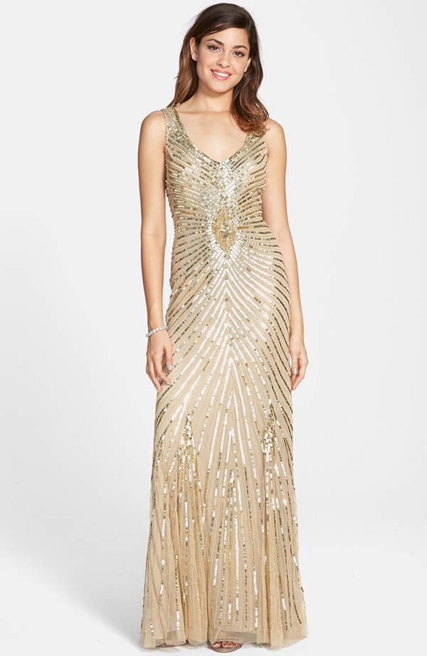 aidan by aidan mattox sequin column gown