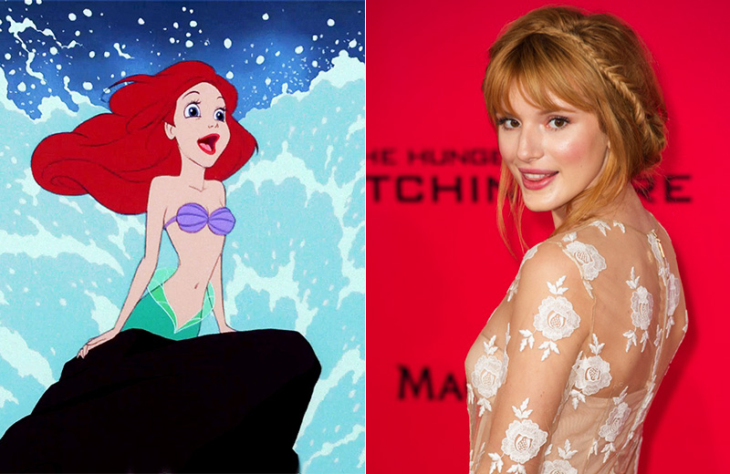 With her red hair, Bella Thorne would make a perfect Ariel from 'The Little Mermaid'. She is best known for her Disney show, 'Shake it Up', and most recently starred in the teen film, 'The DUFF'. Photo: Disney/Shutterstock.com