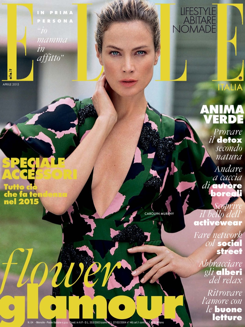 Carolyn Murphy lands the April 2015 cover of Elle Italia photographed by Matt Jones. 