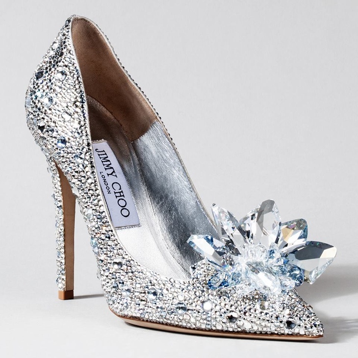 Jimmy Choo creative director Sandra Choi created a sparkling shoe that was meant to have “a feminine, timeless silhouette evoking those childhood emotions [of wanting a Cinderella moment]".