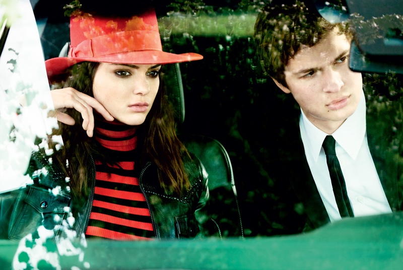 Kendall Jenner poses with Ansel Elgort