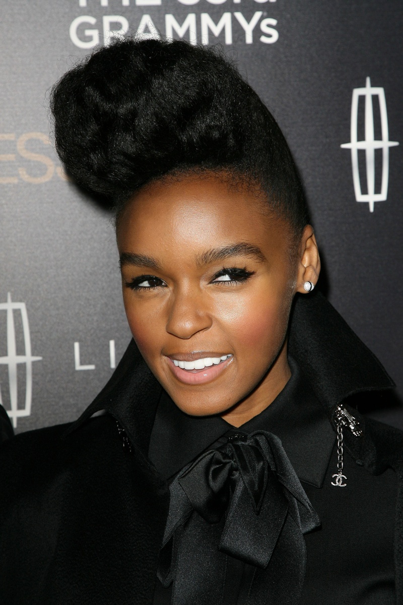Singer Janelle Monae is known for her signature pompadour hairstyle.  s_buckley / Shutterstock.com