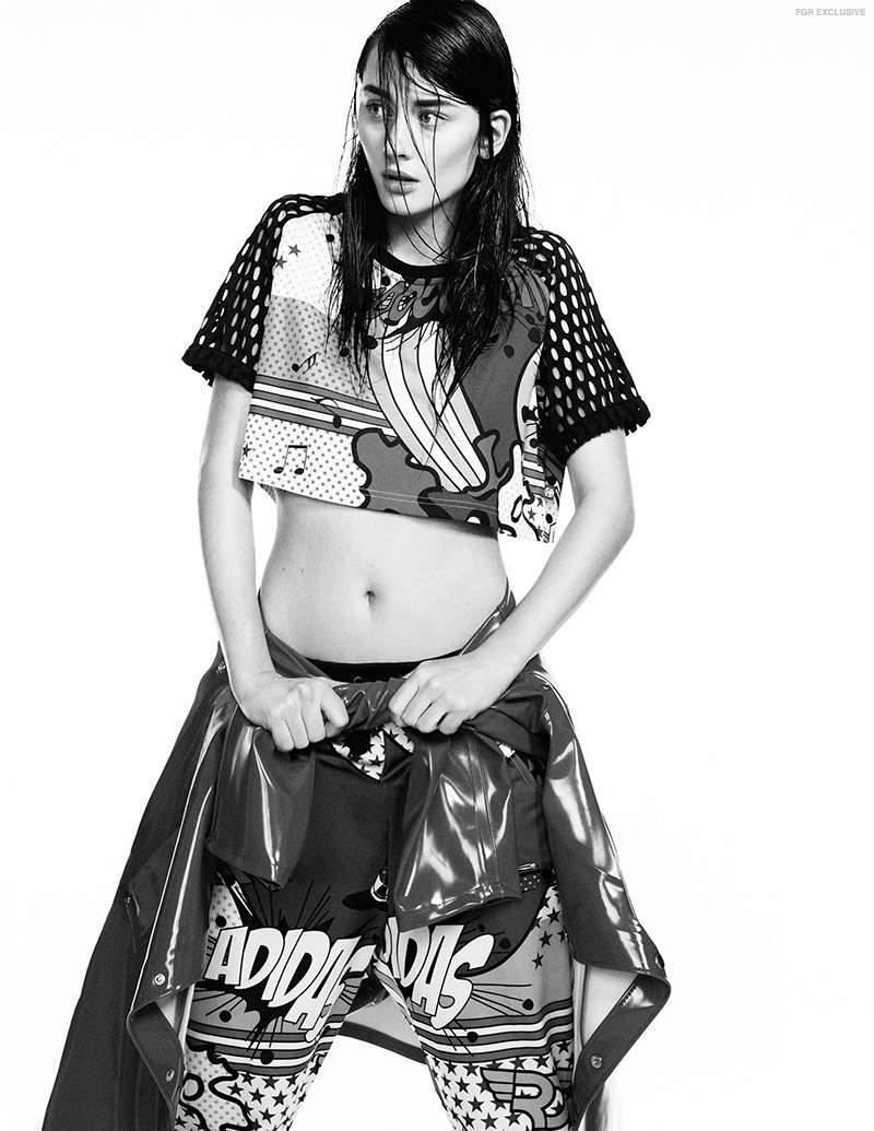 Pants and Top Adidas by Jeremy Scott, Jacket (worn around waist) Stutterheim