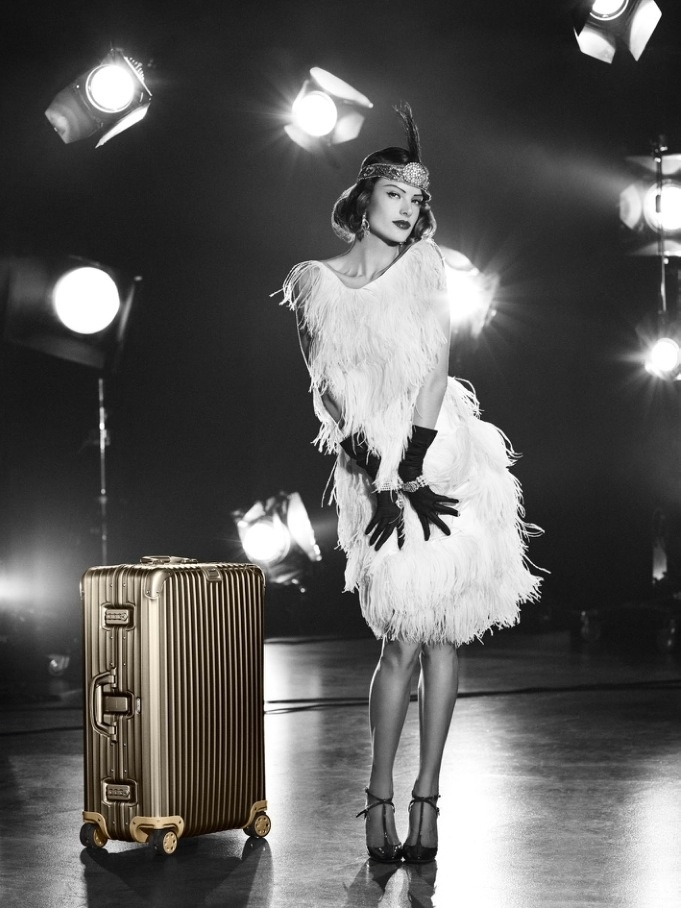 Alessandra Ambrosio is Flapper Chic with RIMOWA Luggage Fashion Gone