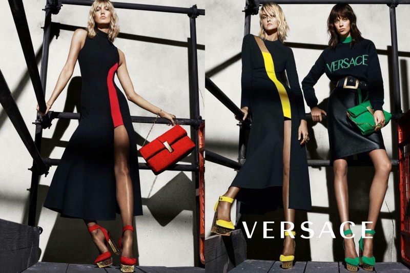 Karlie Kloss and Caroline Trentini flaunt their legs in two dresses with high slits