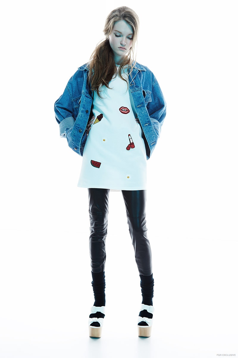 Jacket (Vintage), Dress Zara, Leather Leggings Helmut Newton, Shoes Nasty Gal, Socks Hue