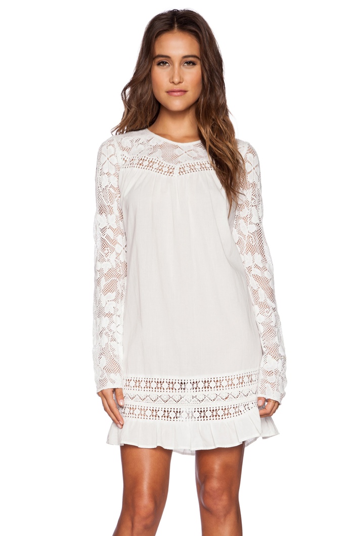 Candela 'Gretel' White Lace Long-Sleeve Dress available for $264.00