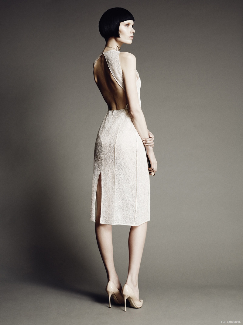 Dress Jason Wu, Shoes Sergio Ross, Necklace Marios Schwab 
