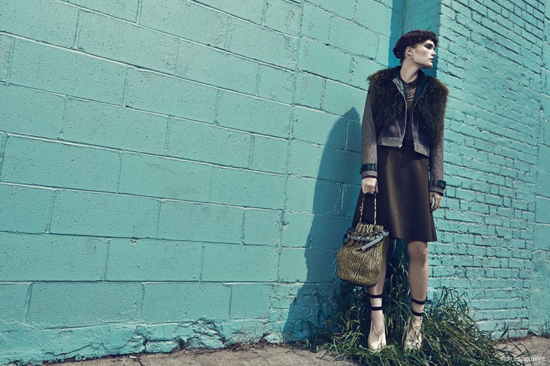 Blouse Charlotte Ronson, Skirt Charlotte Ronson, Jacket Charlotte Ronson, Fur Vest Adrienne Landau, Handbag Alexander Wang, Heels ILJA, Socks Kate Spade, Body Chain Biko, Earrings Species By the Thousands, Rings: Ayaka Nishi, Alibi, We Who Prey