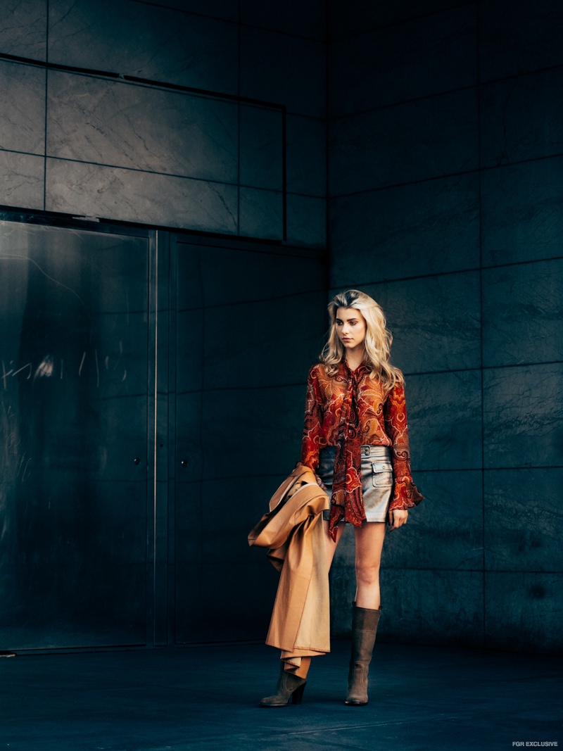 Shirt Zara, Leather Skirt Louis Vuitton, Leather Coat Vintage, Earrings A Peace Treaty available at Lust Covet Desire, Boots Gucci