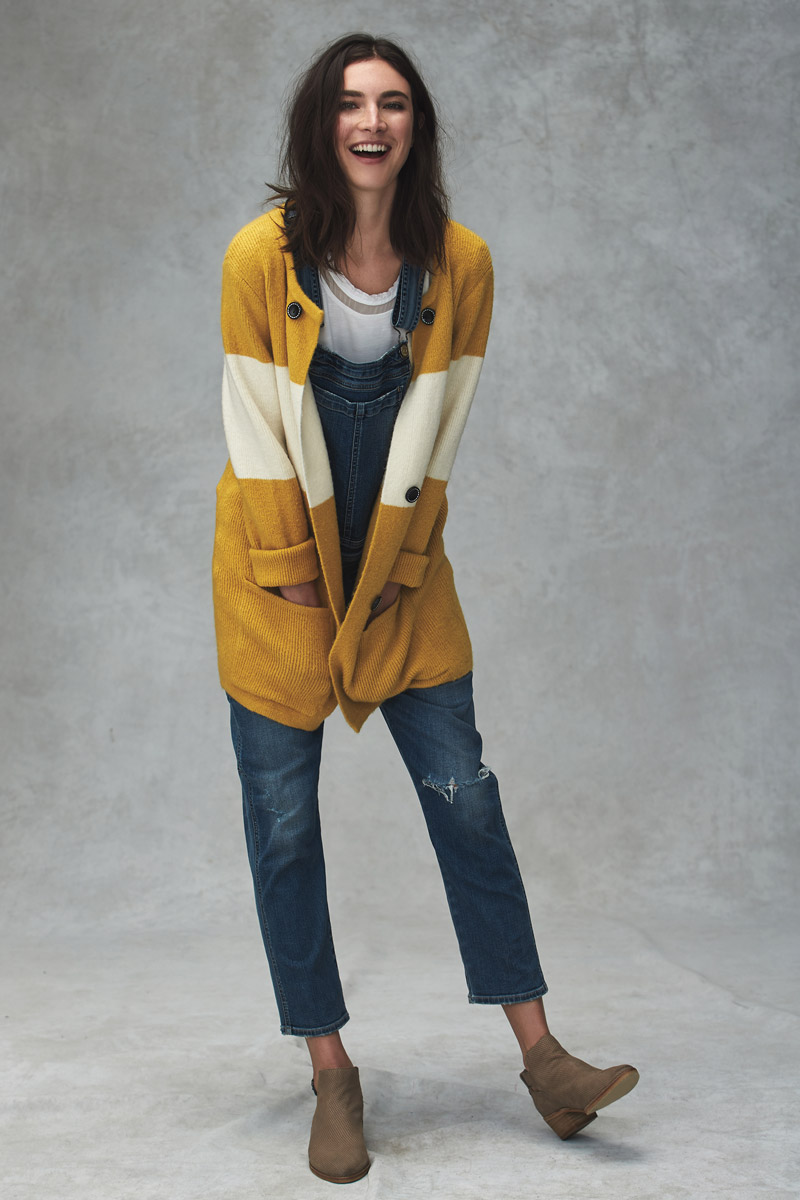 Jacquelyn Jablonski poses for Anthropologie's October 2015 catalogue