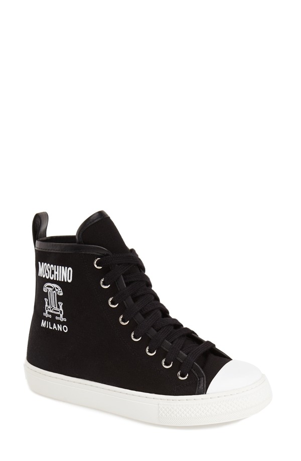 Moschino Logo High-Top Sneaker