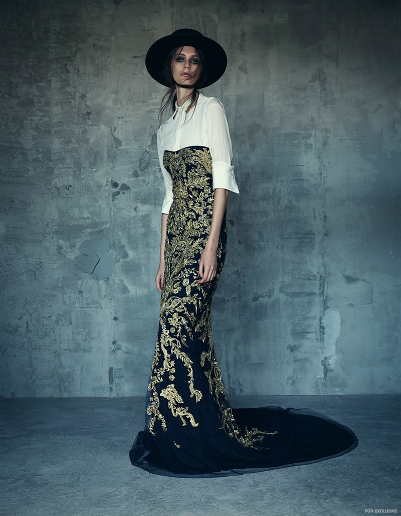 Strateas Carlucci Shirt, Aurelie Bidermann Necklace from Christine, Marchesa Embroidered Gown from Le Louvre
