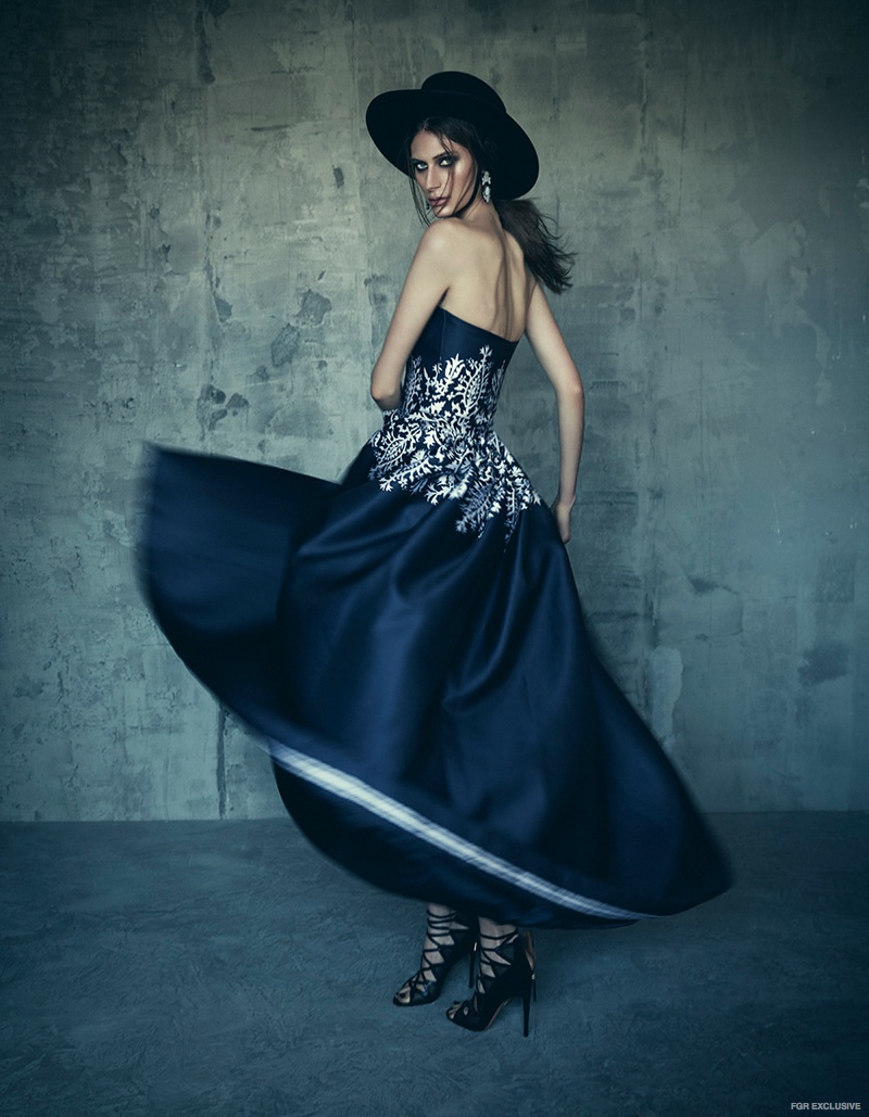 Martin Grant Bodysuit and Skirt, Ek Thongprasert Earrings from Christine, Altuzarra Heels from Miss Louise