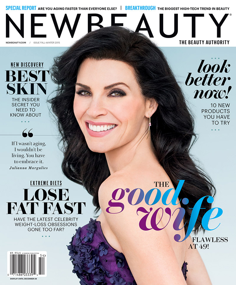 ‘The Good Wife’ star Julianna Margulies gets her closeup for the fall 2015 cover story of NewBeauty Magazine. The actress was photographed by Andrew Macpherson for the new issue, out on newsstands now. 
