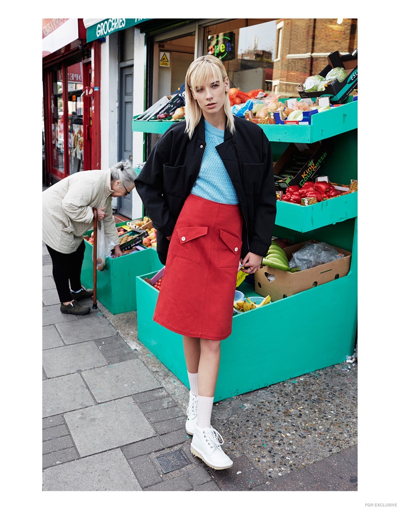 Jumper Filippa K, Skirt Carrier Company, Jacket Waven, Socks Topshop, Shoes Kickers