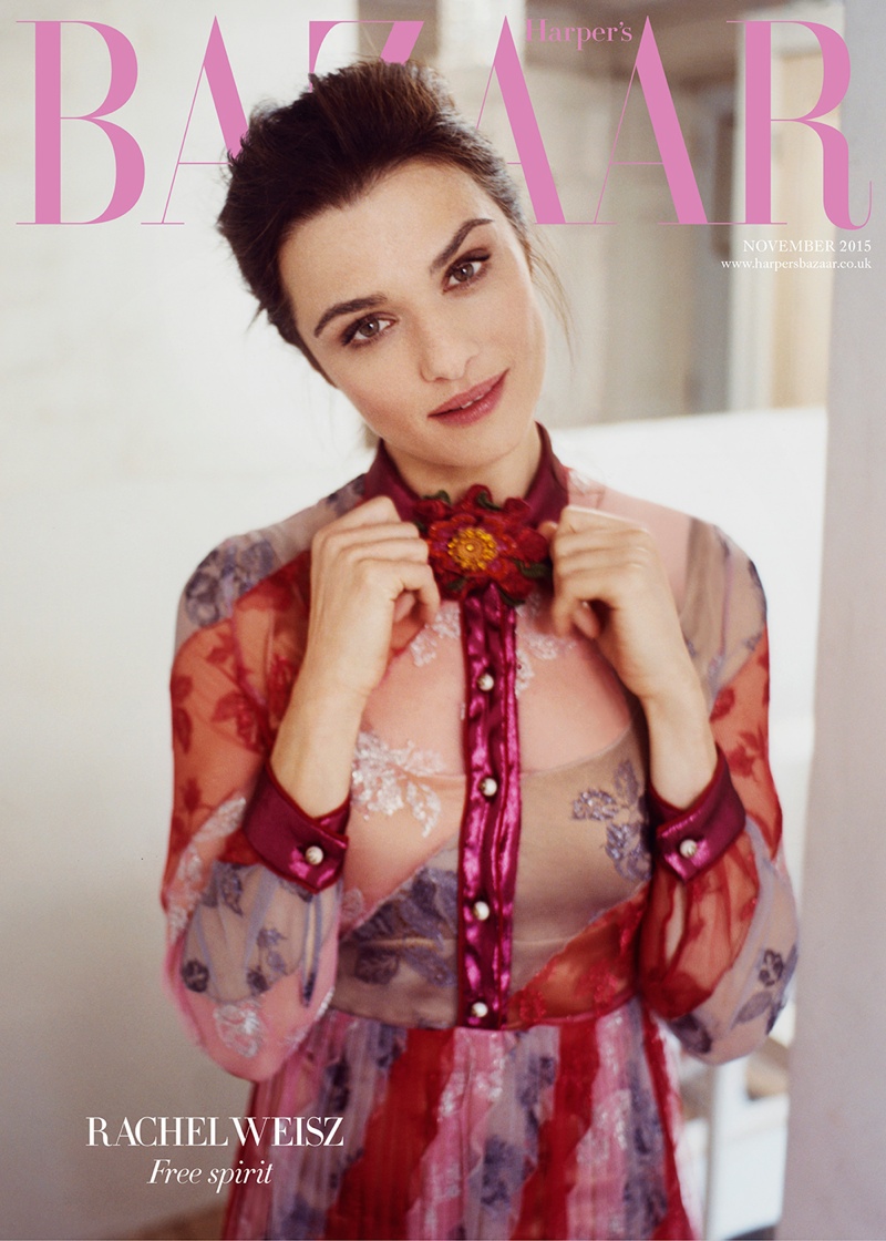 Rachel wears a Gucci dress on the subscribers cover
