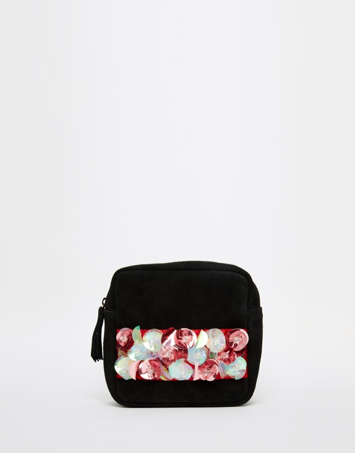 A V Robertson ASOS Black Embellished Clutch Bag