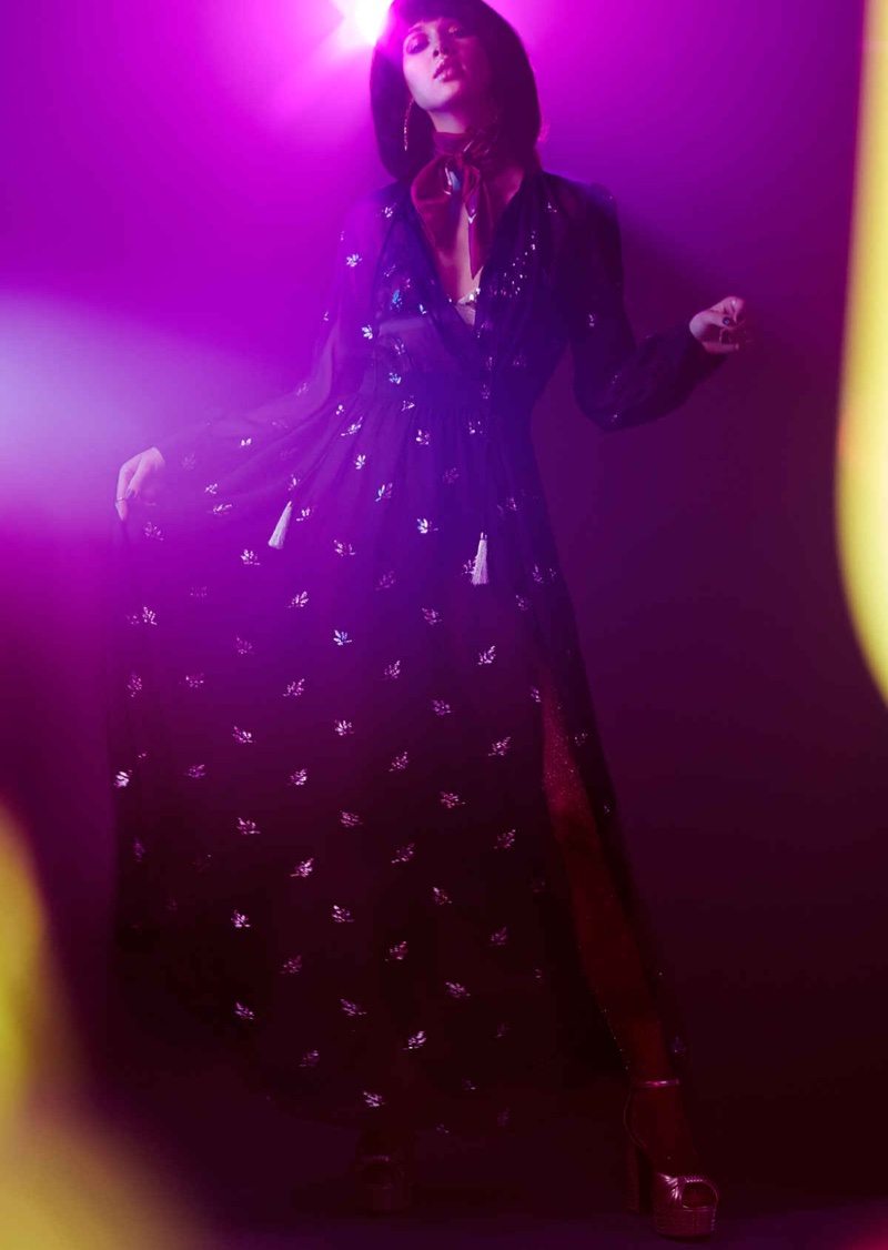 Nasty Gal Sheer Luck Maxi Dress, Nasty Gal Disco Studded Platform