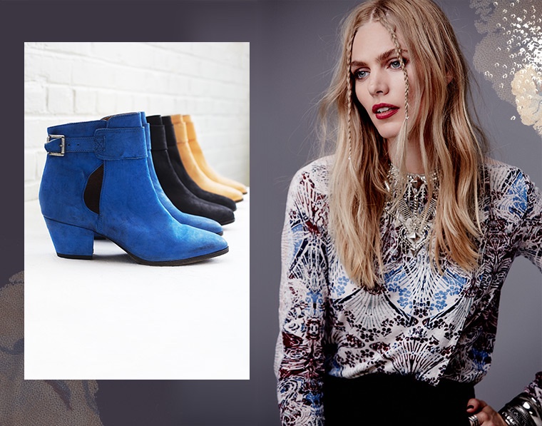 Free People 'Belleville' Ankle Bootie, Free People 'New World' Jersey Nouveau Top