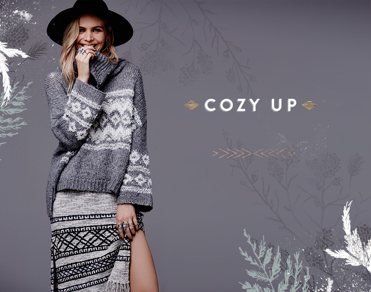 Free People Fair Isle Split Neck Sweater, Free People Fringe Sweater Skirt