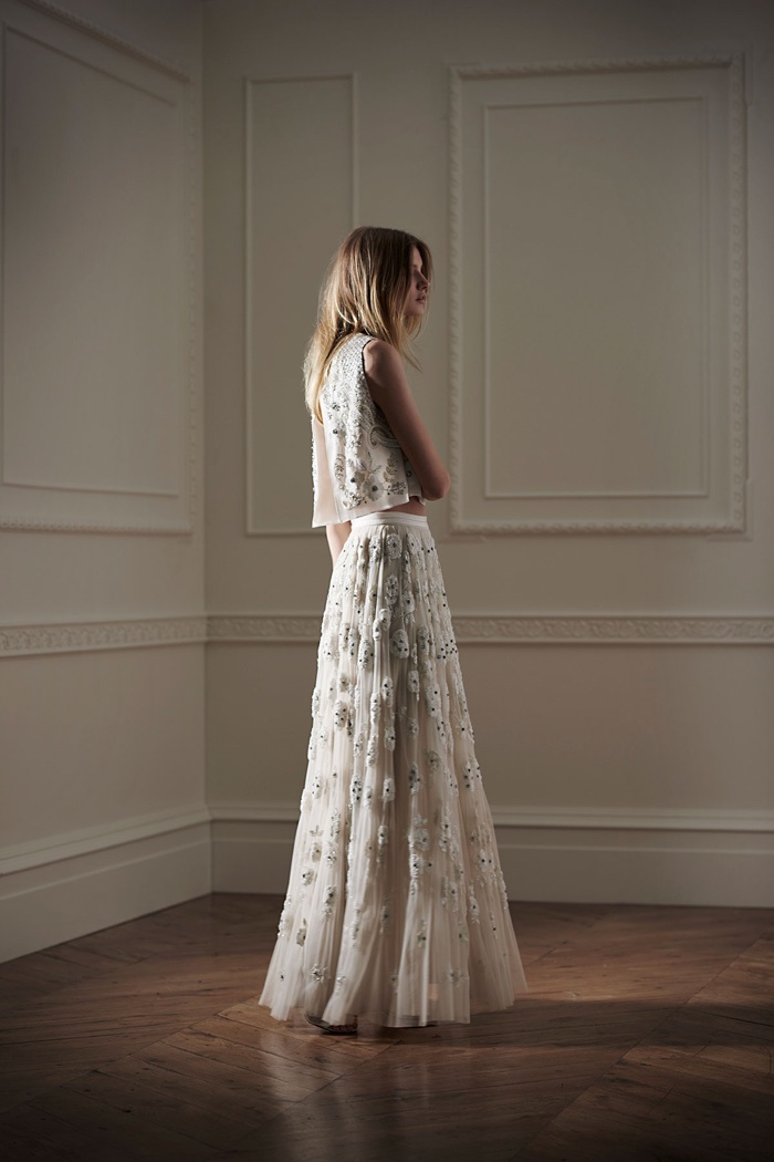 needle and thread wedding gown