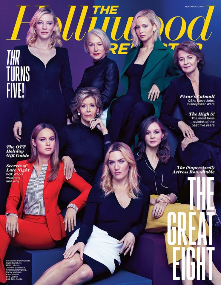 Carey Mulligan, Jennifer Lawrence, Cate Blanchett, Jane Fonda, Brie Larson, Charlotte Rampling, Kate Winslet and Helen Mirren on The Hollywood Reporter November 2015 cover