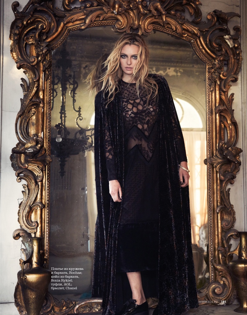 Valentina Zelyaeva poses for ELLE Russia photographed by Asa Tallgard