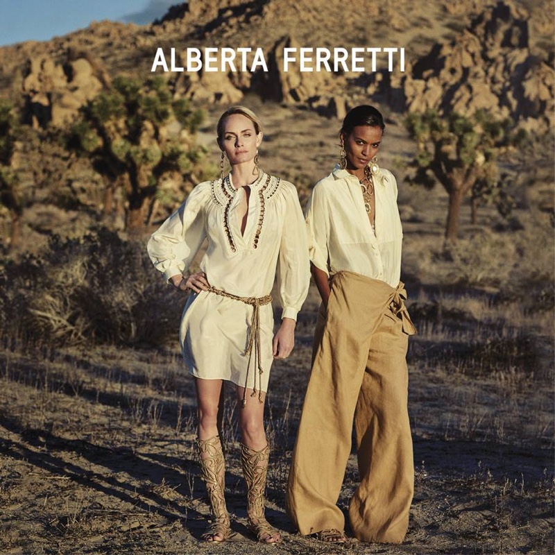 The images were captured by Peter Lindbergh in a desert setting