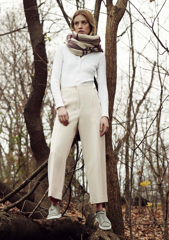 Club Monaco Ladore Scarf, Ammey Ribbed Henley and Zespa Suede Low Top