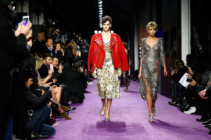Amanda Murphy and Stella Maxwell walk the runway at Zoolander 2 premiere wearing Marc Jacobs designs