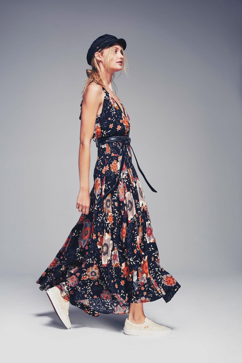 Free People Marigold Maxi Dress, Brixton Alexa Lieutenant Hat