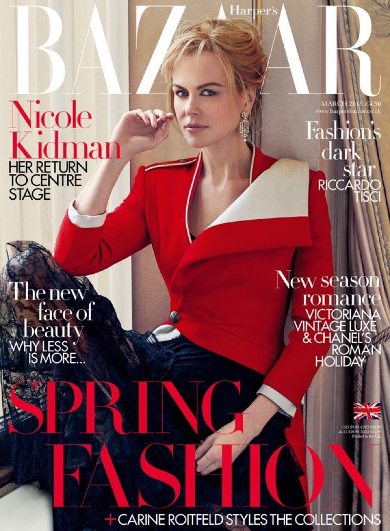 Nicole Kidman on Harper's Bazaar UK March 2016 cover