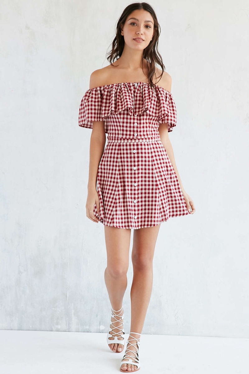 Capulet Gingham Off the Shoulder Top and Mini Skirt