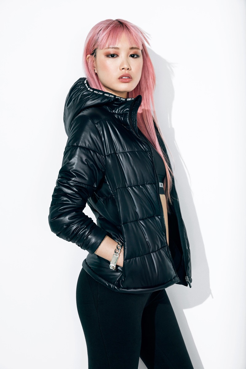 Fernanda Ly models a puffer jacket from BONDS