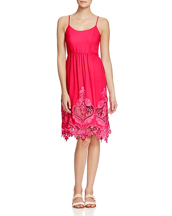 Maje Rayai Embroidered Dress in Pink