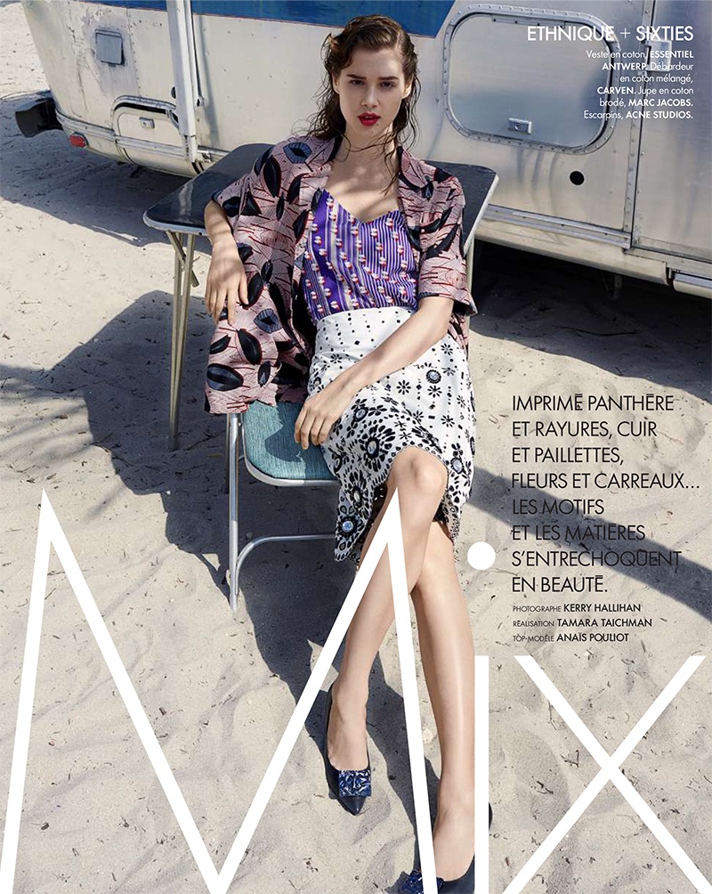 Photographed by Kerry Hallihan, the model wears a mix of prints and textiles